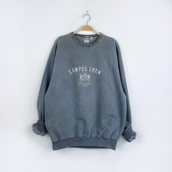 Vintage Tops - ⚡️SOLD⚡️ vintage 90s campus crew embroidered logo cottage crew